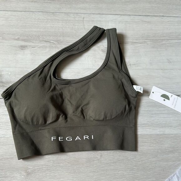 Fegari active Olive Crop Top One-shoulder M NWT in packaging‎ - Picture 3 of 5